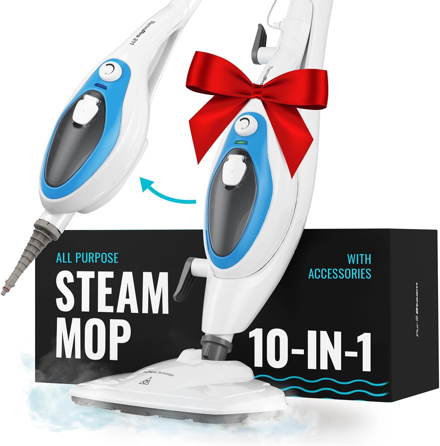 Steam Mop Cleaner 10in1 with Convenient Detachable Handheld Unit