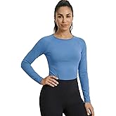 Zengjo Women's Long Sleeve Workout Tops Fitted Silky Cooling Athletic Performance Shirts Moisture Wicking for Yoga Gym
