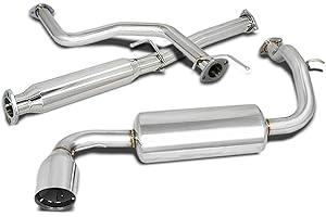 DNA MOTORING CBE-HC88 Muffler CatBack Exhaust System [Compatible with 88-91 Honda Civic 3-Door Hatchback]