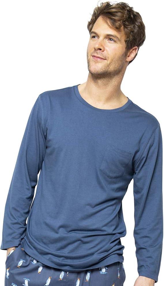 Cyberjammies Arthur 6530 Men's Blue Knit Pyjama Top Cyberjammies