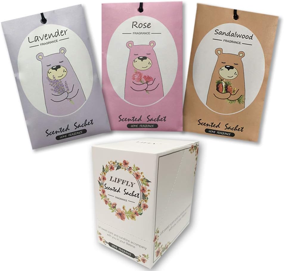 14 Packs Scented Sachets fit Drawer and Closet Lavender Rose Sandalwood 3 Different Scent