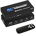 4K HDMI Switch 4x1, 4K@60Hz 4 in 1 Out HDMI Switcher Selector with IR Remote Control, Supports HDCP 2.2 4K@60Hz UltraHD HDR10 3D HD1080P Dolby DST, HDMI Splitter for PS4 Xbox Apple TV Fire Stick