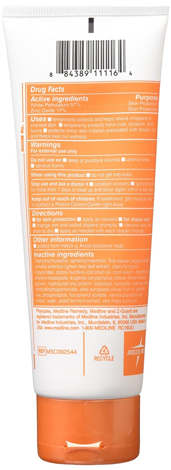 Medline Remedy Phytoplex Z-Guard Skin Protectant Paste, 4 Ounce (Pack of 2)