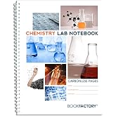 BookFactory Carbonless Chemistry Lab Notebook, 100 Sets of Pages | Scientific Grid Pages, Durable Translucent Cover, Wire-O Binding, 8.5'' x 11'' - Made in USA
