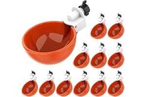 Lil'Clucker Large Automatic Chicken Waterer Cups | Chicken Water Feeder Suitable for Chicks, Duck, Goose, Turkey and Bunny | Poultry Water Feeder Kit (Orange, 12-Pack)