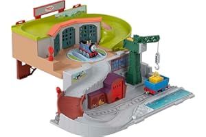 Thomas & Friends Toy Train Set Sodor Take-Along Playset with Diecast Thomas, Crane & Turntable for Preschool Pretend Play Kids Ages 3+ Years