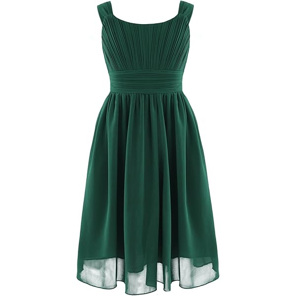Amazon.com: iiniim Girl's Pleated Chiffon Wedding Pageant Party Graduation  Flower Girl Dress Green 6: Clothing, Shoes & Jewelry