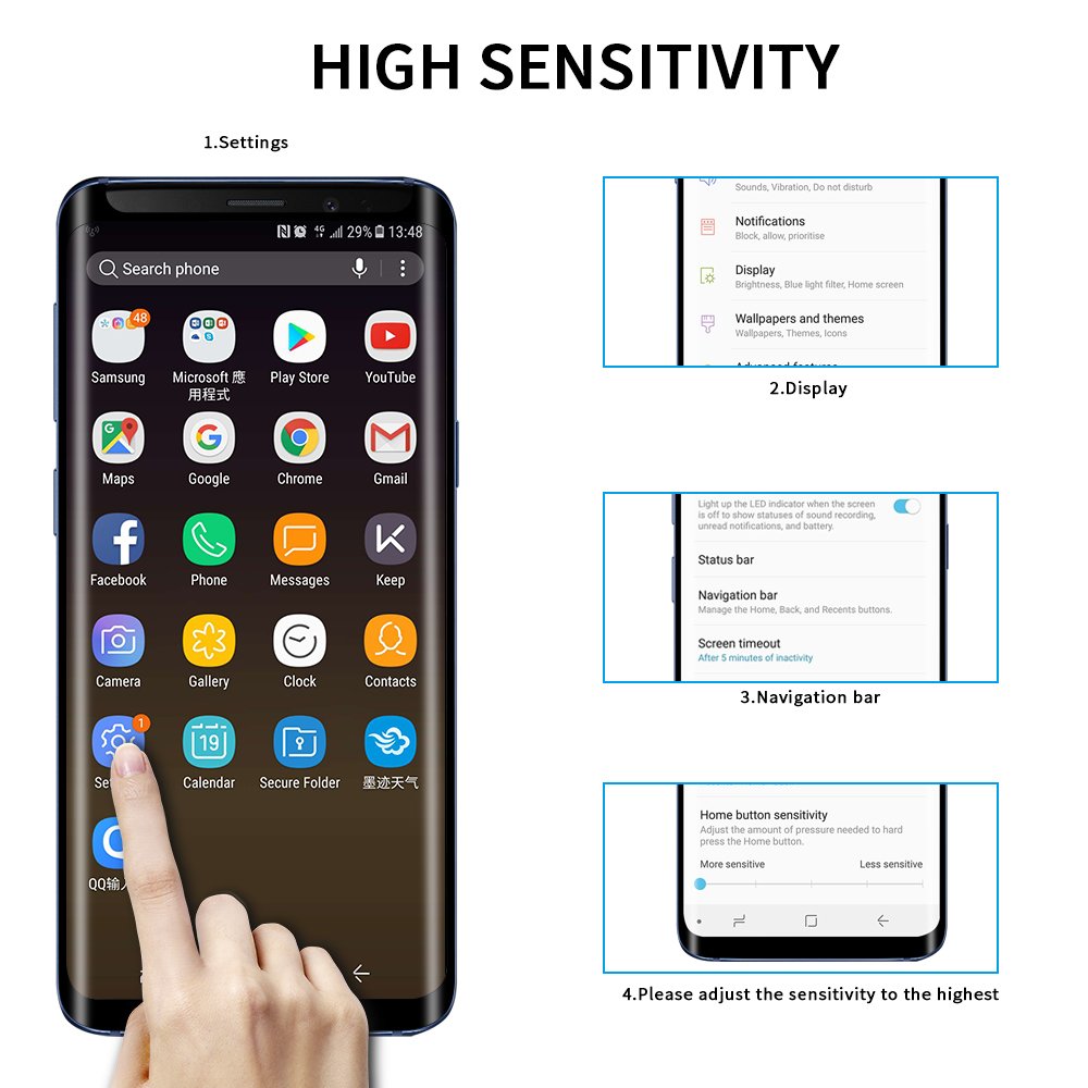 WengTech Galaxy S9 Screen Protector, 3D Curved 9H Hardness Bubble Free Fully Adhesive Case Friendly Ultra-clear Tempered Glass Screen Protector Film for Samsung Galaxy S9 (2 Pack)