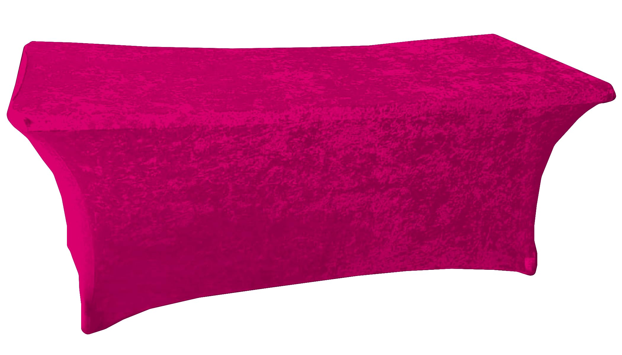 Crushed Velvet Stretch Tablecloth for 6ft Rectangular Tabls (183 x 75 x 75 cm) stretch velour (dark pink/fuchsia)