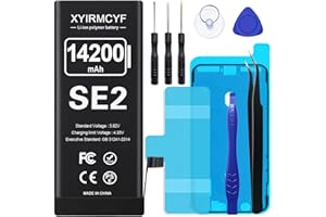 XYIRMCYF 14200mAh Super Capacity Battery Compatible with iPhone SE2 (SE 2020 2nd Generation), 0 Cycle Li-Polymer Replacement Battery for iPhone SE 2020, with Professional Repair Tool Kit