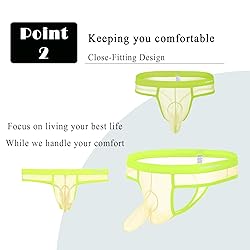 ZAIGGUT Mens Thongs Sexy Underwear See Through G