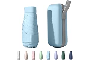 Xiuying Feng Mini Travel Umbrella Purse with Case Compact, Lightweight, UV Umbrella UPF 50+ Sun Protection, Windproof Portable Parasol for Women, Men & Kids