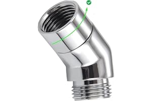 Shower Head Adapter,Solid Brass 135 Degree Shower Elbow Adapter,G1/2" Showers Head Extension Arm Connector (Chrome) (spinable