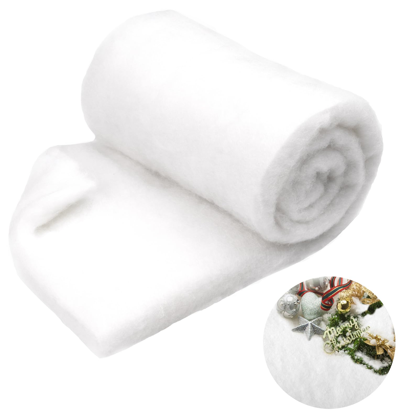 Artificial Snow Sheet - Fluffy Outdoor Christmas Village Blanket (White, 150x40 cm)