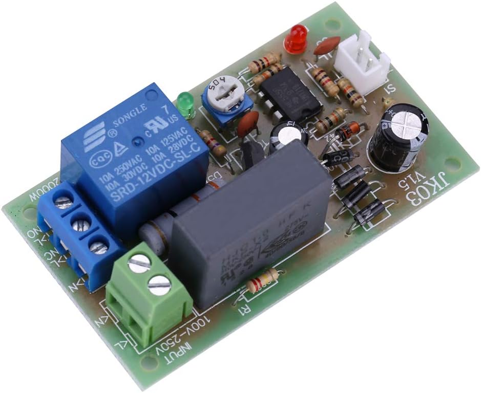 Walfront 220V AC Relay Module, Adjustable 1s-60s/1s-5min Delay Time, Normally Open, 10A, Automatic, High Load Power - Image 4