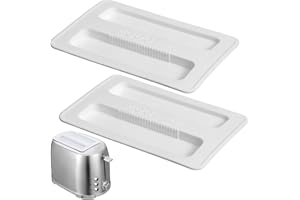 Zerodeko 2 PCS Toaster Cover, 2 Slice Toaster Cover, Silicone Lid, Bread Machine Bread Maker Accessories, White