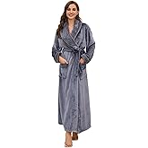 HEARTNICE Womens Long Fleece Robe Soft Plush Robes for Women Warm Bathrobes Comfy House Coat Full-length