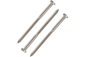 Conquest Fasteners 1/4"-10 x 4" Hex Head Lag Bolt (25 Pack) - 316 Stainless Steel, Hexagon Head Wood Screw
