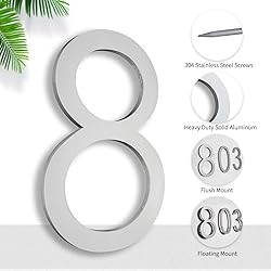 SONFILY 8 Inch Silver House Numbers For Address On