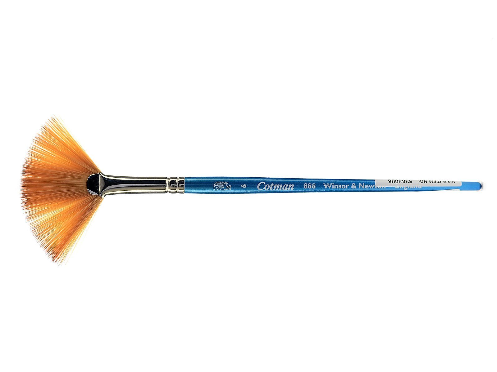 Winsor & Newton Series 888 Size 6 Cotman Short Handle Fan Brush, Transparent, 5388006