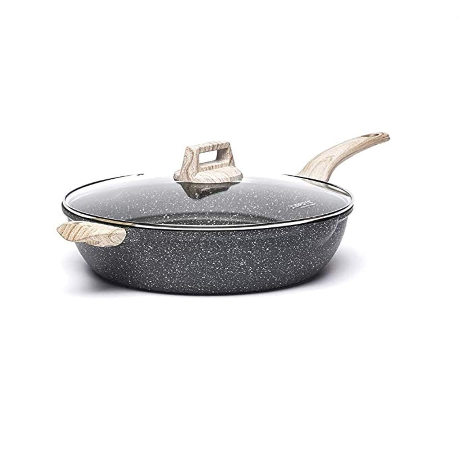 Buy Carote 32cm/6.1L Nonstick Deep Frying Pan with Glass Lid, NonStick