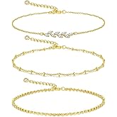 Z ZACHÉ Gold Ankle Bracelets for Women Waterproof 14K Gold Plated Cuban Link Chain Anklets Non Tarnish Summer Beach Jewelry G