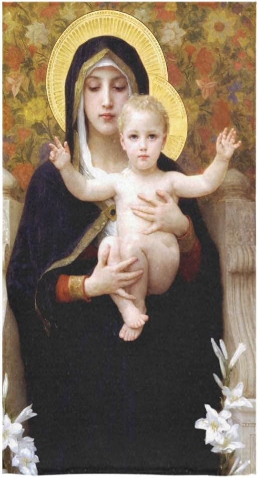 Christmas/Thanksgiving Day Towels Vingin Mary and Baby Jesus Thin Soft Towel(One Side)(30x56inches)
