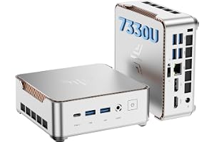 KAMRUI Pinova P2 AMD Ryzen 7330U(Beats R2544/3500U/10110U)Mini PC 16GB RAM 256GB SSD, Up to 4.3GHz, 4C/8T, 8MB L3 Smart Cache Mini Computers,Triple 4K Display for Home/Business Mini Desktop Computers