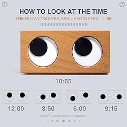 MENG ZHI AO Desktop Big Eyes Clock Rotating Eyes