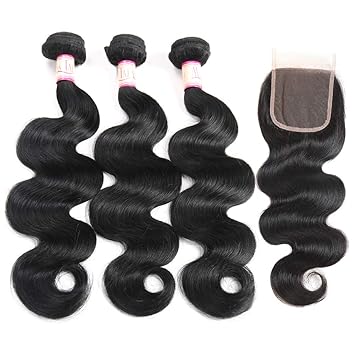 Amazon Com Ms Taj Peruvian Virgin Hair 3 Bundles With Closure