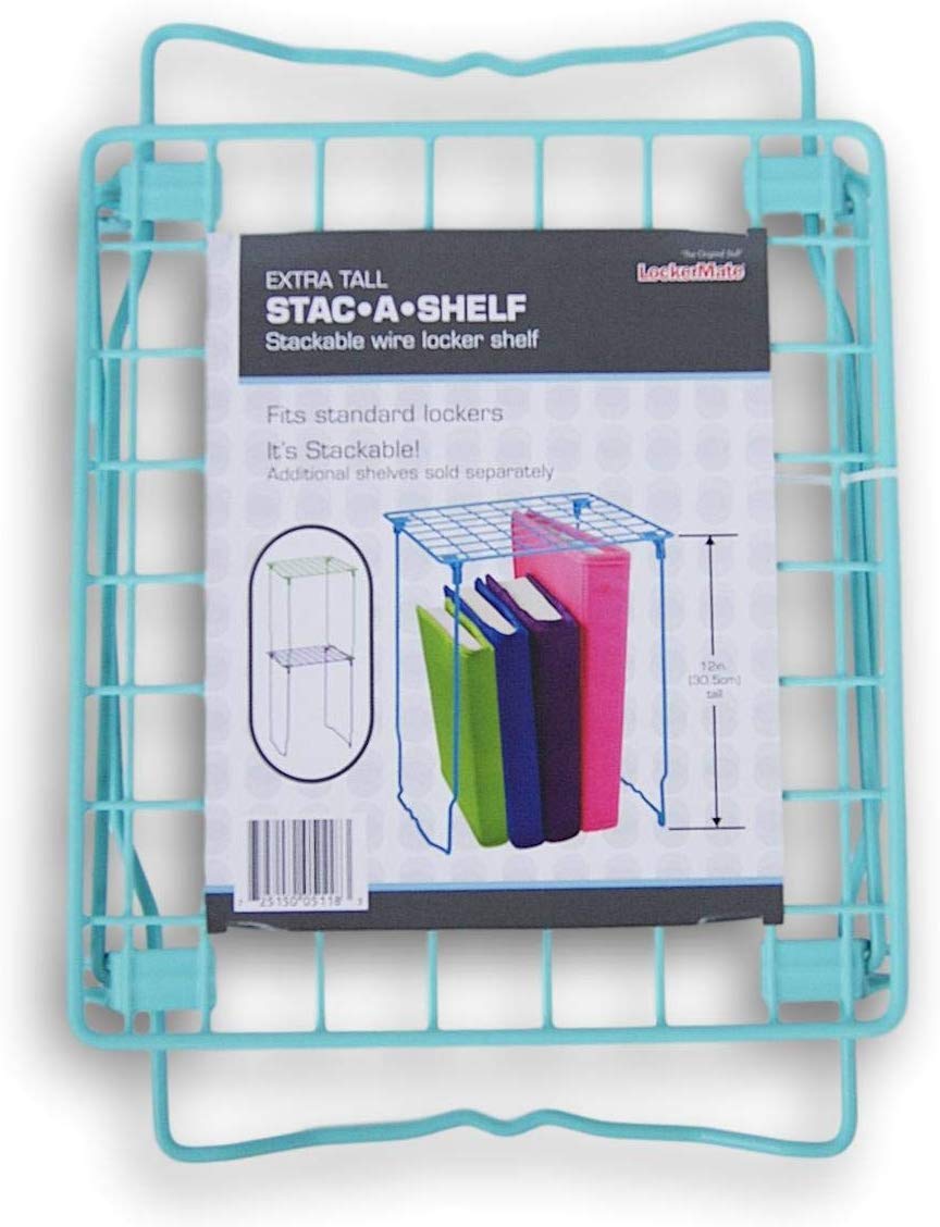 LockerMate Wire StacAShelf Stackable Wire Locker Shelf, 12 Inches