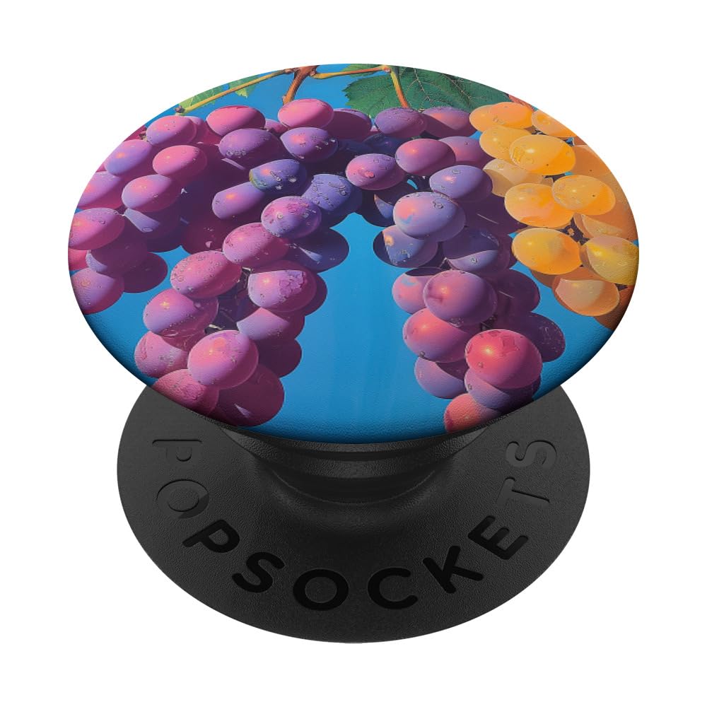 Retro Fruit Lover 70s Grapes PopSockets Swappable PopGrip