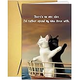 PUGAILA Romantic Valentine's Day Card from Cat,Cute Cat Valentine's Day Card for Men Women Cat Lovers, Romantic Valentines Day Gifts for Couples, Girlfriend, Boyfriend, Wife, Husband