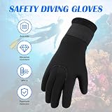 AUAUY 3mm Neoprene Wetsuit Gloves with Adjustable Wrist Strap - Anti-Slip view 2