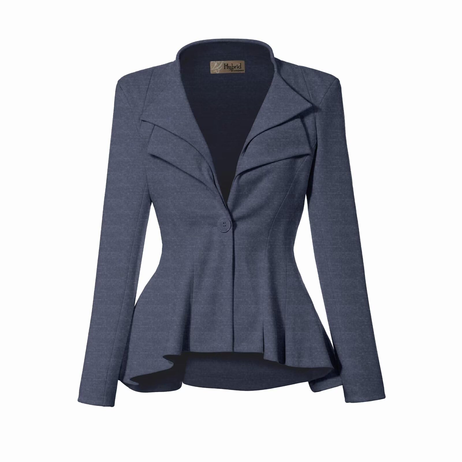Photo 1 of & Company Women Double Notch Lapel Office Blazer JK43864 1073T HEATHERNAV 2X