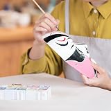 Vwoqiy 10 Pcs DIY White Paper Masks Masquerade Paintable Carnival Masks view 3