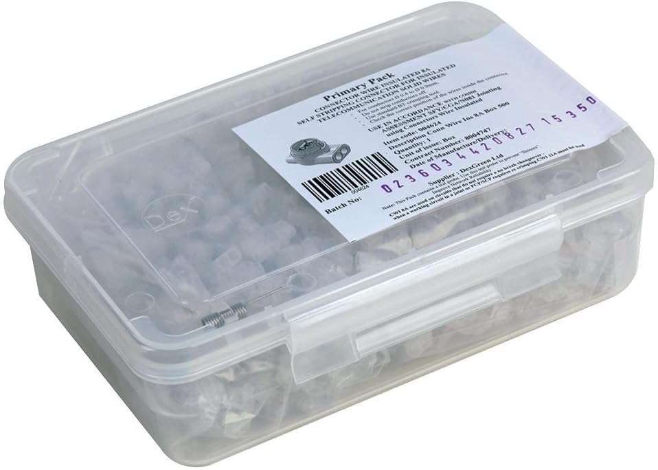 RIKSOSIN 8A Jelly Crimp 2 Way Clear Wire Splice Connectors 500 Pack LJ8A