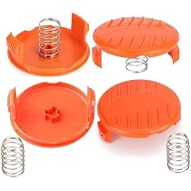 Couvercles Bobine Rechange Poweka - Lot 4 Capuchons + 4 Ressorts - Compatible Black Decker GH900, LST201, Etc.