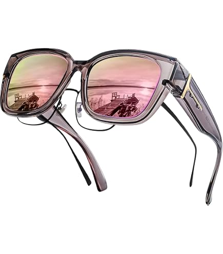 Fit Over Glasses Polarized Mirrored Sunglasses Oversized Square UV400 TINHAO Oversized Square Fit Over Glasses Sunglasses for  main image 2