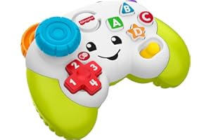 ​Fisher-Price Laugh & Learn Baby & Toddler Toy Game & Learn Controller Pretend Video Game with Music & Lights for Ages 6+ Mon