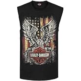 Harley-Davidson Men's Custom Freedom Sleeveless Crew Neck Muscle Shirt - Black
