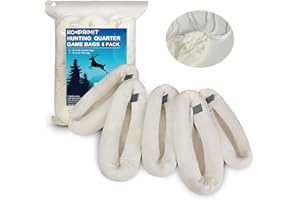 Kooprimit Game Bags Elk, 5-Packs Rolled Game Bags Deer, Reusable & Breathable Big Hunting Meat Bag with Reflective Tags for Elk, Caribou, Deer and Moose, Essential Hunting Accessories