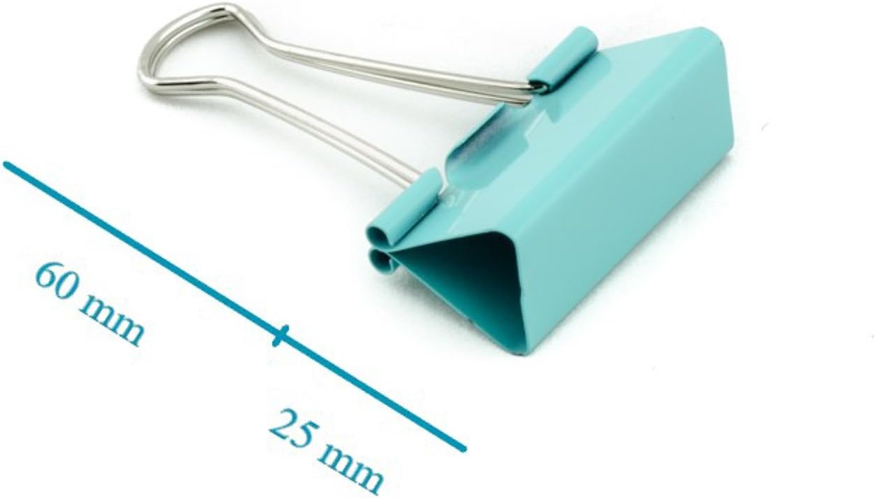 AKORD 51 mm Metal Binder Clip Clamp - Assorted Colours (Pack of 12) - Image 5