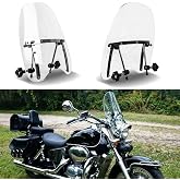 DREAMIZER Transparent Wave Windshield Windscreen,18"x16" Motorcycle Windshield,Universal PC Wind Deflector for 1 or 7/8&rdquo; Handle Bars Motorcycle Motorbike