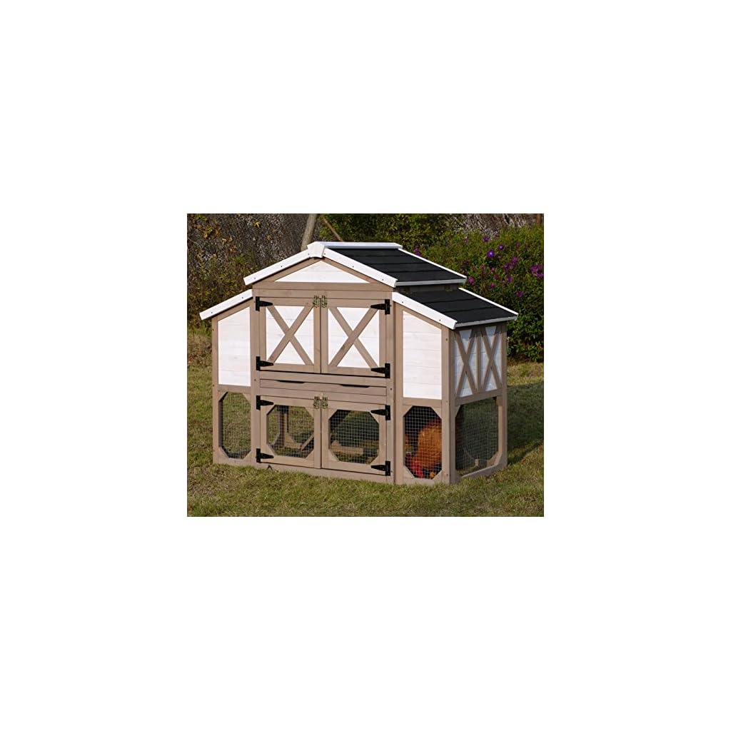 zoovilla Country Style Chicken Coop Metal Nest Box with Asphalt Roof