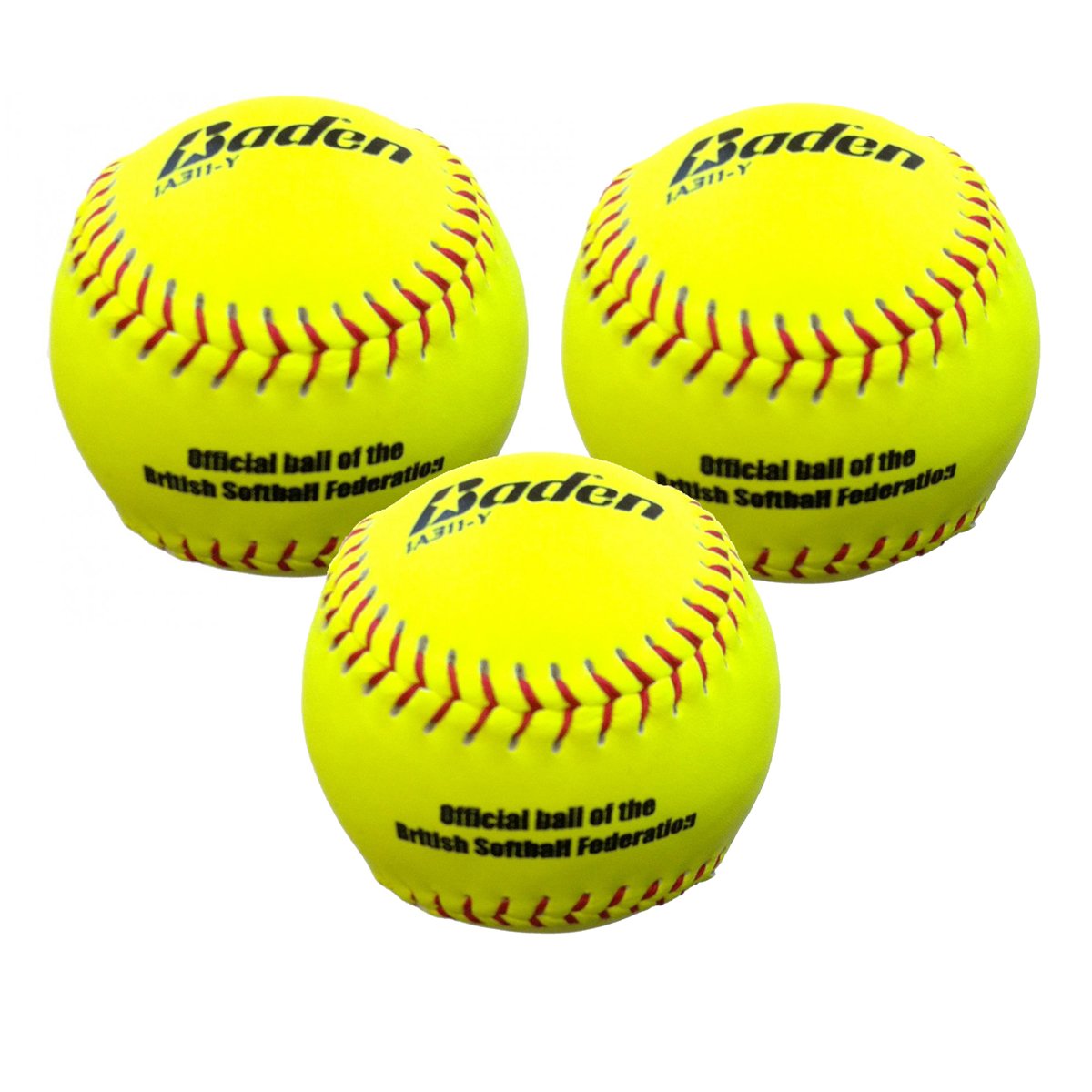 Baden Women's BSF11 Softball (Pack of 3) - Yellow