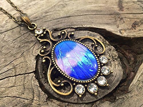 Real butterfly wing necklace for women Real insect jewelry Blue Morpho butterfly jewelry Taxidermy butterflies in glass Morpho Helena teardrop