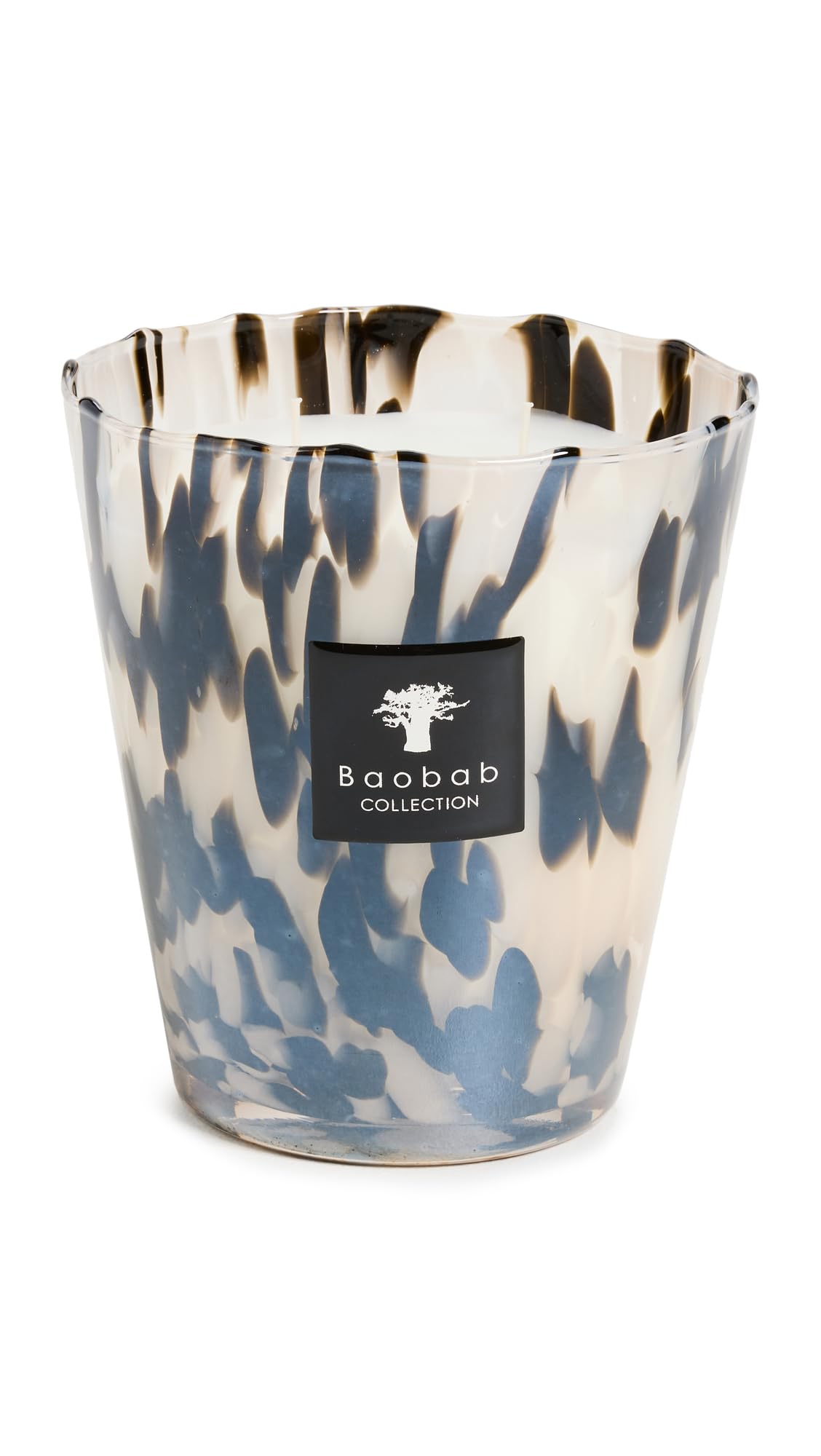 Baobab MAX16PB Pearls Black Candle, Wax Candle, 16 x 10 x 16 cm