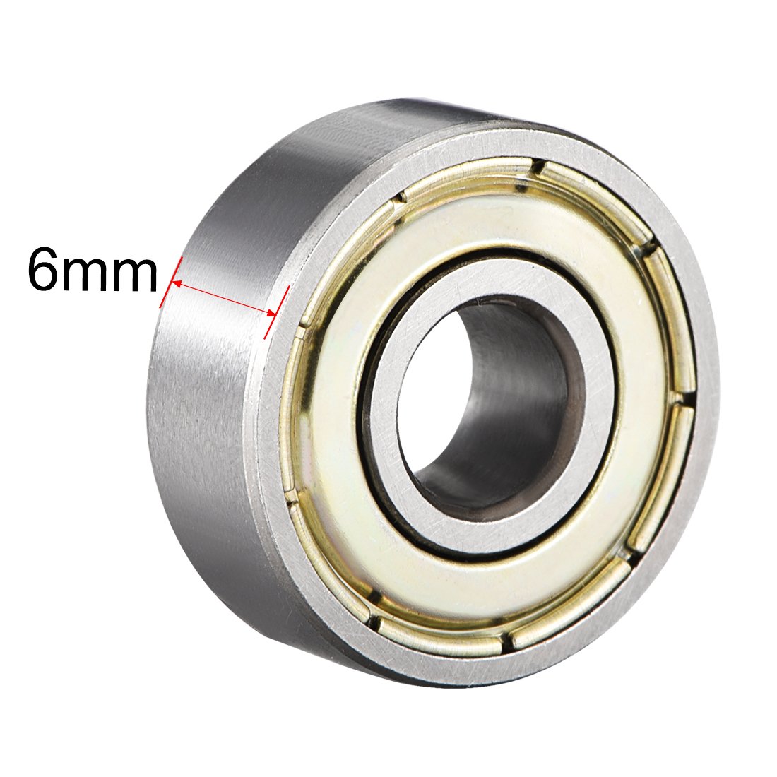 sourcing map 606ZZ Deep Groove Ball Bearing Double Shield 606-2Z 80016 6mm x 17mm x 6mm High Carbon Steel Z1 Bearings (Pack of 20) - Image 4