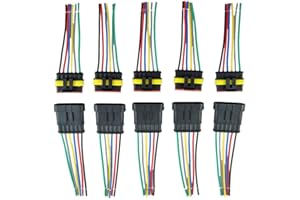 ZYTC 6 Pin Way Car Waterproof Wire Connector Plug Auto Electrical Wire Connectors AWG Terminal Pack of 5